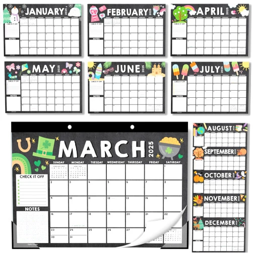 Hadley Designs Desk Calendar 2025 - Large Monthly Desktop Calendar (11 x 17 Inches) for Home, Office, and Classroom, Runs from January 2025 to June 2026 (Chalk Doodle)
