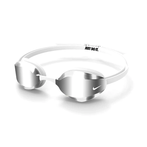 Nike Vapor Mirrored Goggle, White, Adult-OS
