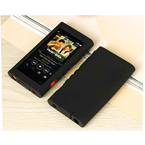 Bestfitshop NW-A55 Case, NW-A56 Case, NW-A57HN Case, Bestfitshop Soft Silicone Protective Cover Case Compatible for Sony Walkman NW-A55 A56 A57HN (Black)