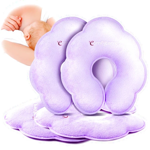 Comfytemp Breastfeeding Therapy Packs, 4-Pack Larger Dual-Sided Hot & Cold Breast Gel Ice Pads, FSA HSA Eligible, Reusable Postpartum Essentials for Pain Relief, Mastitis, Engorgement, New Mom Gifts