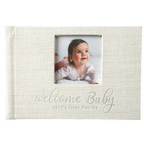 C.R. Gibson BP73-24591 Gender Neutral Welcome Baby Brag Book Photo Album for 4x6 Photos, 7.05