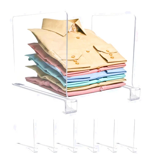 MIVERYEA Acrylic Shelf Dividers, Clear Shelf Divider for Closet Organization 6 Pack Plastic Shelve Organizer for Clothes Purses Separators