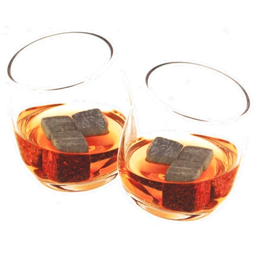 True Fabrications Glacier Rocks Whiskey Soapstone Ice Cubes and Rocking Tumblers Giftset, 8pc Set