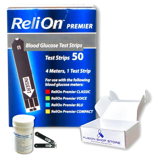 FUSION SHOP STORE Smart choices, meaningful life! Relion Premier Test Strips - Blood Glucose Test Strips, 50ct (Pack of 1), Boxed by Fusion Shop Store