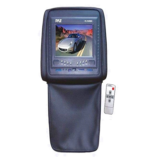Pyle PL72HRBK Adjustable Headrests w/ Built-In 7'' TFT/LCD Monitor W/IR Transmitter & Cover (Black)