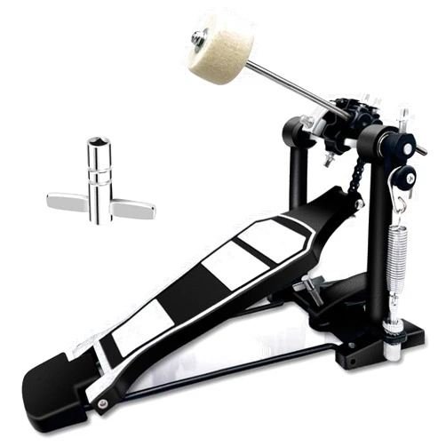 AZEAM Bass Drum Pedal,Double Bass Drum Pedal Mount Double Chain Drive Foot Percussion Hardware Kick Drum Kit Pedals Step on Hammer Adj. Beater Head Bass Pedal for Drum Set (Single)