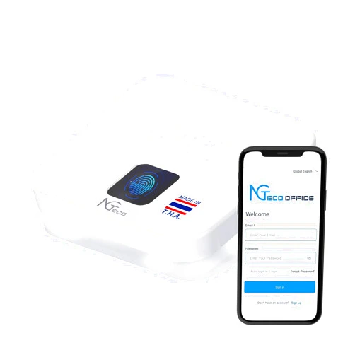 NGTeco Cloud Time Clock for Employees Small Business, Remote Control Fingerprint Time Clocks, Customization Rule Clock in Machine with Software ＆ iOS/Android App, 2.4G WiFi, No Monthly Fee, White