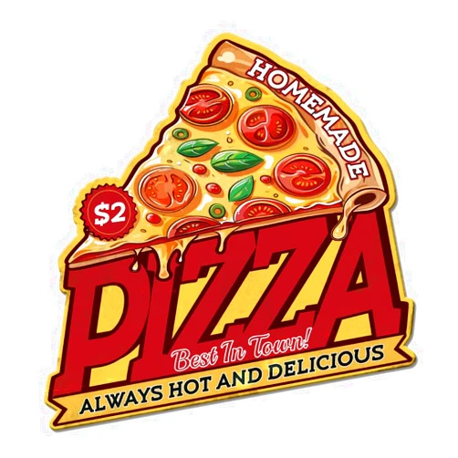 SUPERDANT Pizza Tin Signs Homemade Pizza Metal Sign Poster Fast Food Vintage Wall Art Plaque Food Trucks Wall Decor for Restaurants Cafes Bars Pub Kitchen Bars Man Cave Garage Decoration Gifts