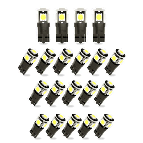 Yorkim 194 LED Bulbs White 6000k Super Bright 5th Generation, T10, 168 LED Bulb for Car Interior Dome Map Door Courtesy License Plate Lights W5W 2825, Pack of 20