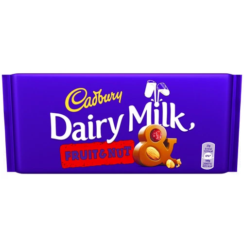 Cadbury Dairy Milk Fruit & Nut 180G (Pack of 2)