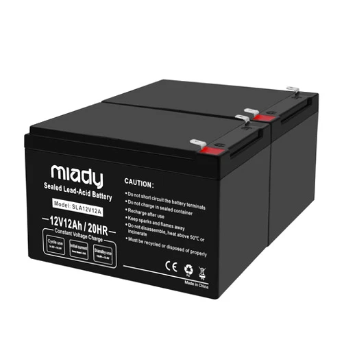 Miady 12V 12 Ah Rechargeable Sealed Lead Acid Battery (2 Pack)