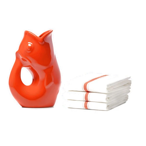 Gurgle Pot Paprika Gurgle Pot 42oz. with Kitchen Towels - Bundle of 1 Gurgle Pot and 3 Kitchen Towels