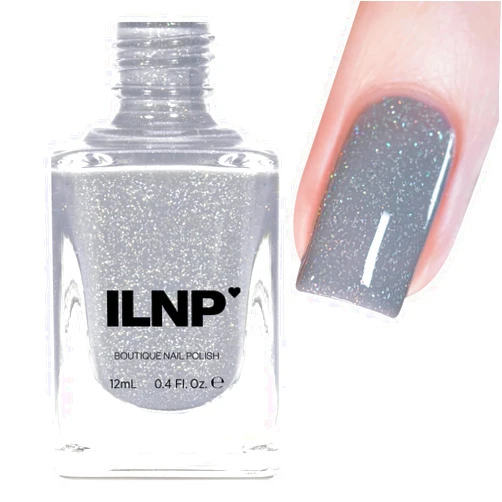ILNP Cosmetics, Inc. ILNP Sled Day - Creamy Light Grey Holographic Jelly Nail Polish