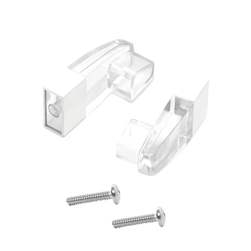 Shulgf 2-Pack Clear Acrylic Towel Bar Brackets with Chrome-Plated Metal Sleeve, Compatible with Alumax and for Basco Framed Sliding Shower Doors, Shower Door Towel Bar Replacement Parts
