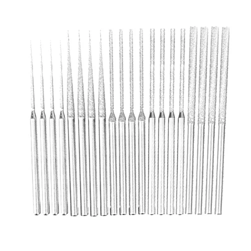 Luo ke 20 Pcs 𝐃𝐢𝐚𝐦𝐨𝐧𝐝 Mounted 𝐁𝐞𝐚𝐝 𝐑𝐞𝐚𝐦𝐞𝐫, 5 Different Shapes Diamond Drill Bit, 1/8 Inch Shank Diamond Grinding Tool for Dremel Rotary Tool