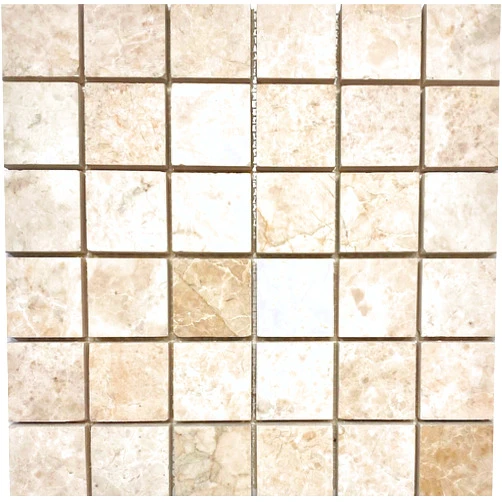 Squarefeet Depot 2x2 Cappuccino Marble Brushed Straight Edge Mosaic Tile (6
