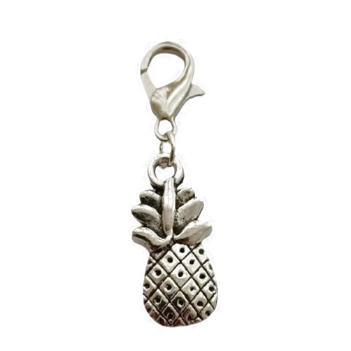 WYGUYO 3 Pcs Pineapple Clip on Charm, Zipper Pull, Purse/Lanyard/Case/Bracelet Charm, Stitch Marker, Pineapple Charms for DIY Jewelry
