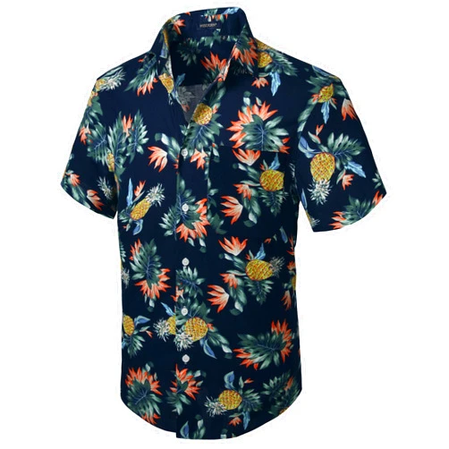 HISDERN Hawaiian Shirt for Men Short Sleeve Button Down Shirt Men Casual Summer Tropical Beach Aloha Shirts for Men Hawaii Party