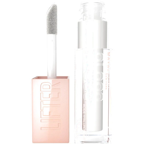 Maybelline Lifter Gloss, Hydrating Lip Gloss with Hyaluronic Acid, High Shine for Plumper Looking Lips, Pearl, Silver Pearl Clear, 0.18 Ounce