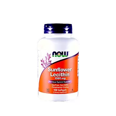 Now Foods Sunflower Lecithin Non-GMO, 1200mg, 100 Sgels (2 Pack)