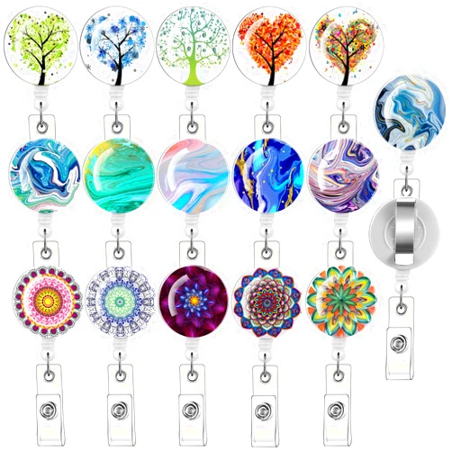 SYNLIN 16 Pack Badge Reels Retractable for Nurses ID Badge Holder with Clip Retractable Badge Clip Retractable Badge Holders Nurse Badge Reel