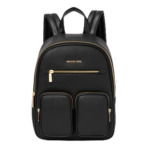 Michael Kors Jet Set Medium PVC Fashion Pocket Function Shoulder Backpack (Black)