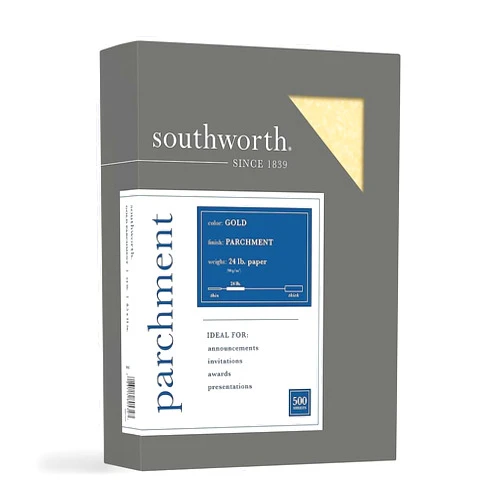 Southworth 994C Parchment Specialty Paper Gold 24 lb. 8 1/2 x 11 500/Box
