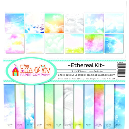 Ella & Viv by Reminisce EAV-985 Ethereal Scrapbook Collection Kit, 12x12 inches, Multicolor