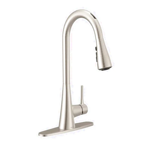 Moen Sarai 87836EVSRS Smart Faucet Spot Resist Stainless 1-Handle Deck-Mount Pull-Down Voice Activated Kitchen Faucet (Stainless Steel)