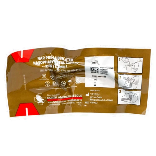 Spec Operator NAR Pre-Lubricated Nasopharyngeal Airway 28 French, Bevel Tip, Sterile, Latex Free - 5 Year Shelf Life