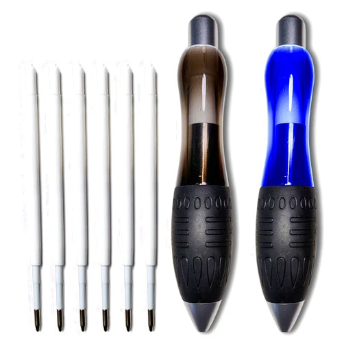 Lyforx 𝟯 𝗼𝘇 Fat 𝐇𝐞𝐚𝐯𝐲 𝐖𝐞𝐢𝐠𝐡𝐭𝐞𝐝 Pens for Arthritis Parkinson's Carpal Tunnel Tremors Wide Grip, Thick Barrel, Easy to Hold Black Blue (2 Pens + 3 Blue 3 Black Refills)