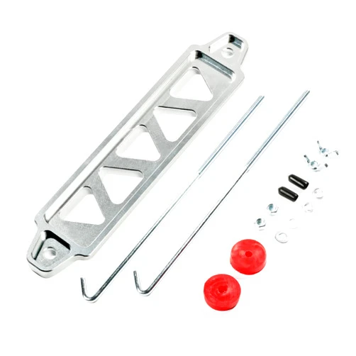 Reswish Battery Hold Down Bracket Holder, Car Battery Holder Kit with 10in J bolts,Aluminum Alloy Battery Tie Down Mount Bracket, Battery Tray for Car Battery Mount Bracket Hold Lock Accessories (Silver)