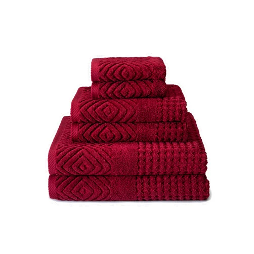 TexereSilk Texere 100% Organic Cotton 700 GSM Luxury Bath Towel Sets - Ultra Soft Hotel and Spa Quality, 2 Large Bath Towels, 2 Hand Towels, 2 Washcloths (Diamond, Merlot, 6 Piece)