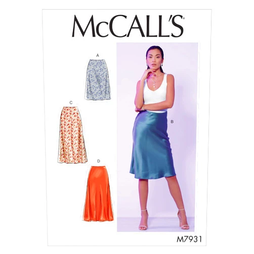 McCall's Patterns McCall's Women's Hip Fitted Knee and Shin Length Skirt, Sizes 6-14 Sewing Pattern, White