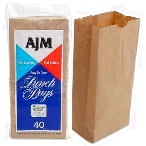 AJM JM Brown Paper Lunch Bags 40 Count-3