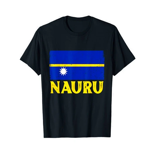 Distressed Retro Nauru Flag Patriotic Distressed Retro Nauru Flag Men Women Kids Patriotic T-Shirt