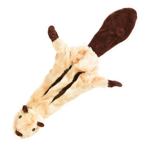 Best Pet Supplies 2-in-1 Stuffless Squeaky Dog Toys with Soft, Durable Fabric for Small, Medium, and Large Pets, No Stuffing for Indoor Play, Holds a Plastic Bottle - Squirrel, Medium