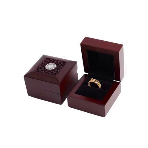 SILKMYST Jewelry Boxes Decorative Storage Box Organizer for Ring Necklace Bracelet Watch Gift Delicate Engraved Wooden Box Vintage Chinese Style (Ring Box)