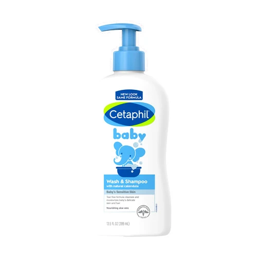 Cetaphil Baby Wash & Shampoo by CETAPHIL, 13.5oz Pack of 2, Hypoallergenic, Gentle Enough for Everyday Use, Soap Free