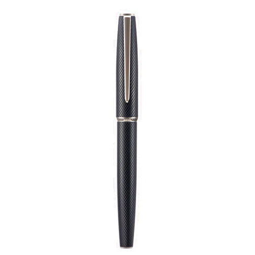 HONG DIAN A3 Black Aluminum Fountain Pen, Extra Fine Nib Luxury Design Consistent Writing Pen with Ink Converter and Metal Pen Box Set