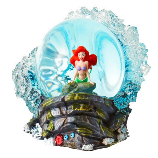 Enesco Disney Showcase Collection The Little Mermaid Ariel on Rock Waterglobe- Decorative Hand Painted Crafted Collectible Disney Waterball Glass Sculpture Snow Globes Collectible Home Decor, 5.5 Inch