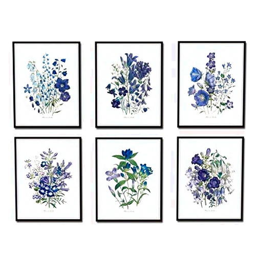 Belle Maison Art Fleurs de Jardin Botanical Prints Set of 6 Giclee Fine Art Prints - Botanical Prints, Wall Art Prints, Vintage Wall Art, Vintage Wall Decor, Vintage Art Prints, Botanical Wall Decor, Vintage -Unframed