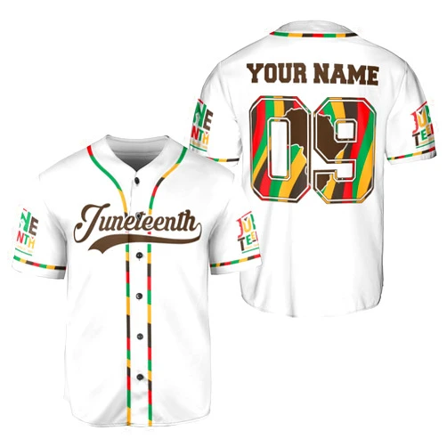 Generic AOVL Custom Juneteenth Baseball Jersey Shirt Flag Independence Day Freeish Since 1865 Black History Month Pride Freeish Shirt