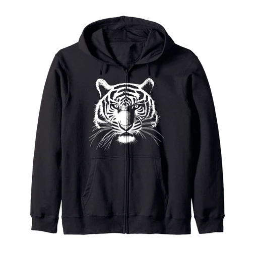 WildRoar Apparel tiger face Zip Hoodie