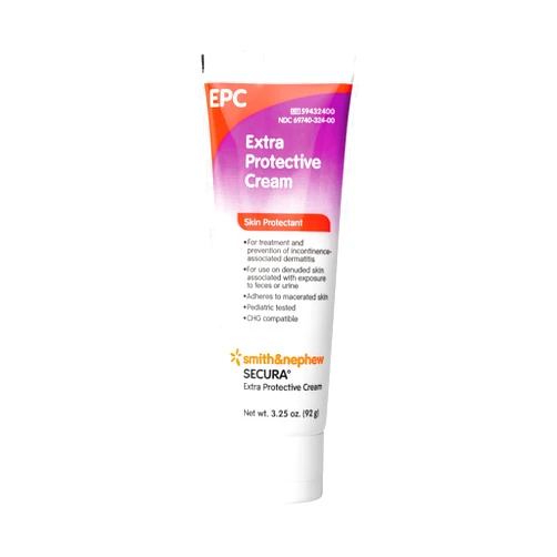 Smith & Nephew Smith+Nephew SECURA Extra Protective Cream (EPC) Tube, Diaper Rash Cream for Adults, Incontinence Skin Protectant, 3.25 Ounces White