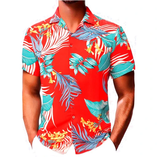 Damipow Mens Unique Pattern Hawaiian Shirt Beach Tropical Button Up Shirts Vacation Cruise Hawaii Summer Clothes