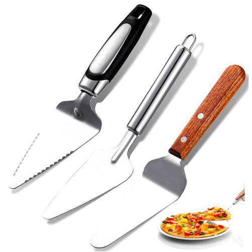 Patelai 3 Pieces Pie Server Set Stainless Steel Pie Spatula Serrated with Comfortable Handle, Easy to Grip for Cutting and Serving Desserts Pizza and Cake
