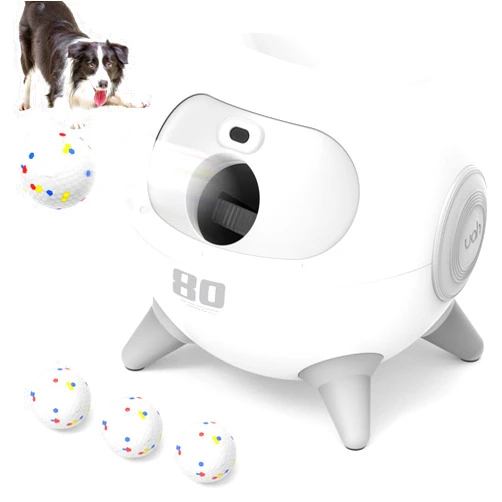 uahpet iRetriever Automatic Dog Ball Launcher with Obstacle Detection, 2 Launch Modes, 4 Adjustable Distances Ball Thrower Launcher for Medium & Large Dogs