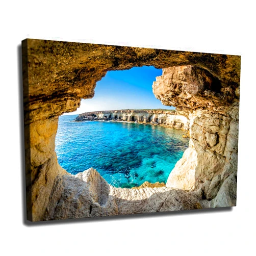 CARUTU Ayia Napa Cyprus Sea Cave Views Landscape Photo Photograph Beach Sunset Palm Pictures Ocean Scenic Scenery Tropical Nature Paradise Scenes Cool Wall Decor Art Poster (16×24inch-No Framed)