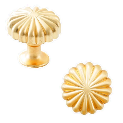 AOBITE 6 Pack Gold Cabinet knobs Kitchen Cabinet Handles with Vintage Cupboard Drawers Hardware Dresser Drawer Handles Kitchen Cabinet Pulls (6, Brushed Gold)